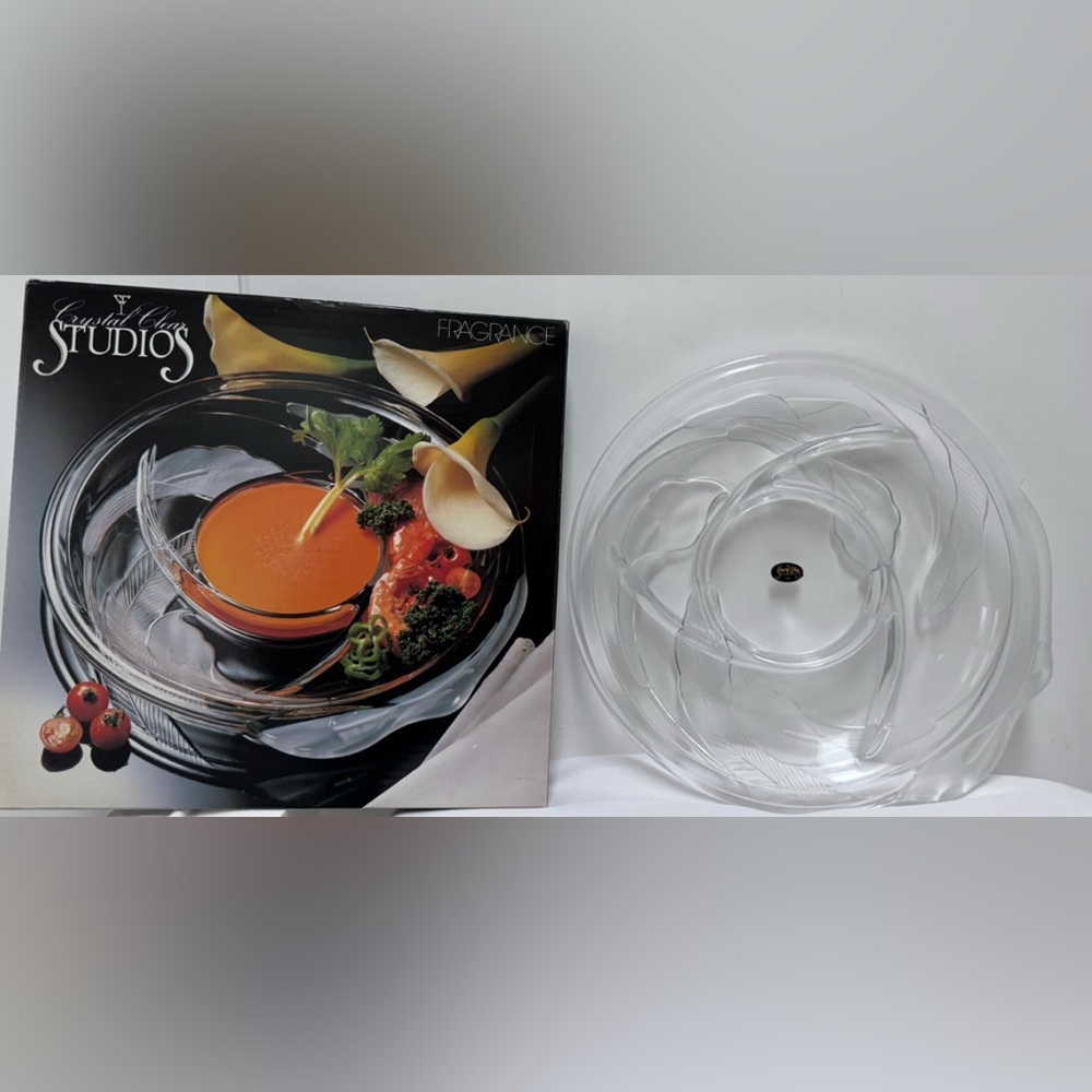Vintage Studios Crystal Clear Divider Serving Platter (NWT).